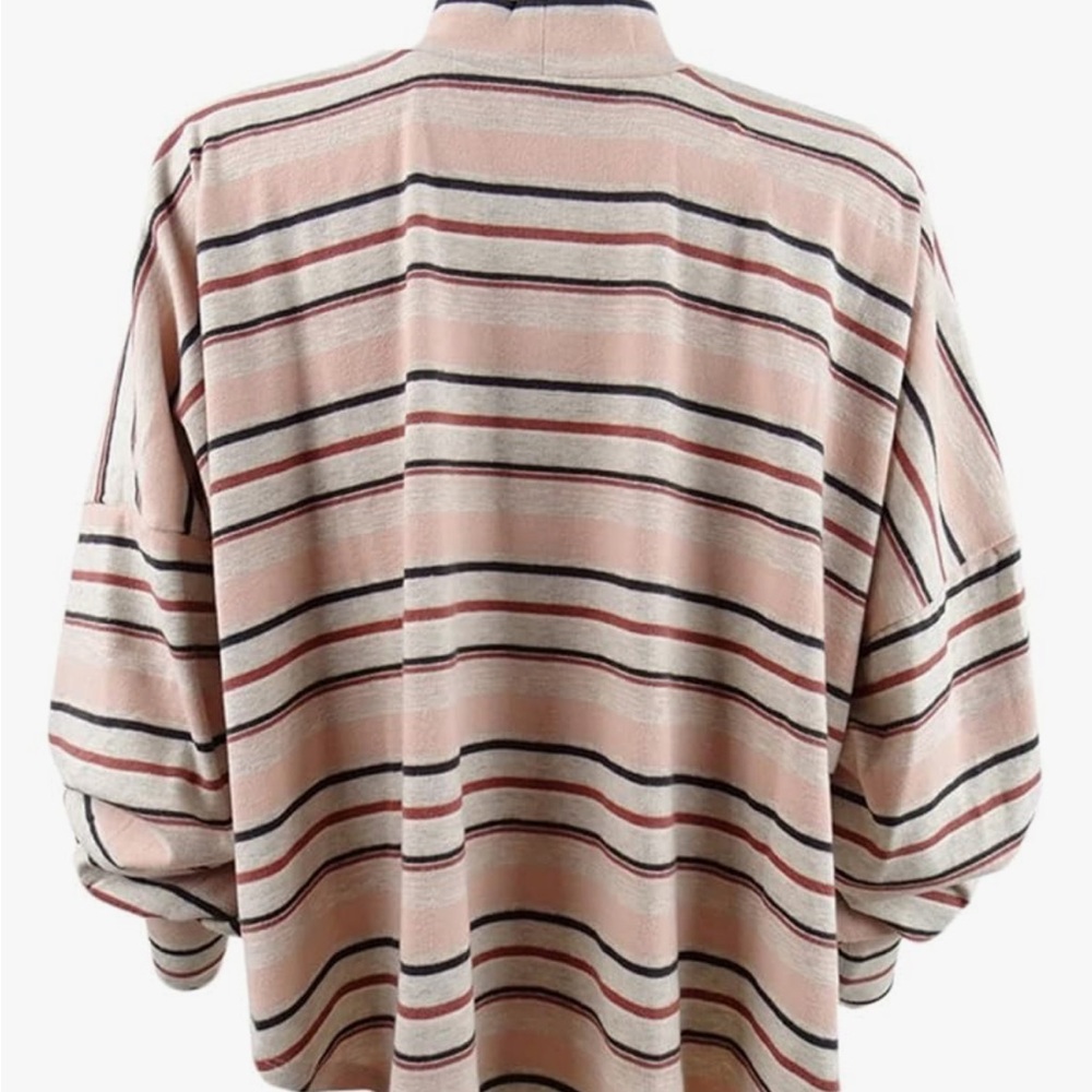 Free People Women's Steph Stripe Mock Neck Balloon Long Sleeve Women's Shirt - Picture 4 of 5